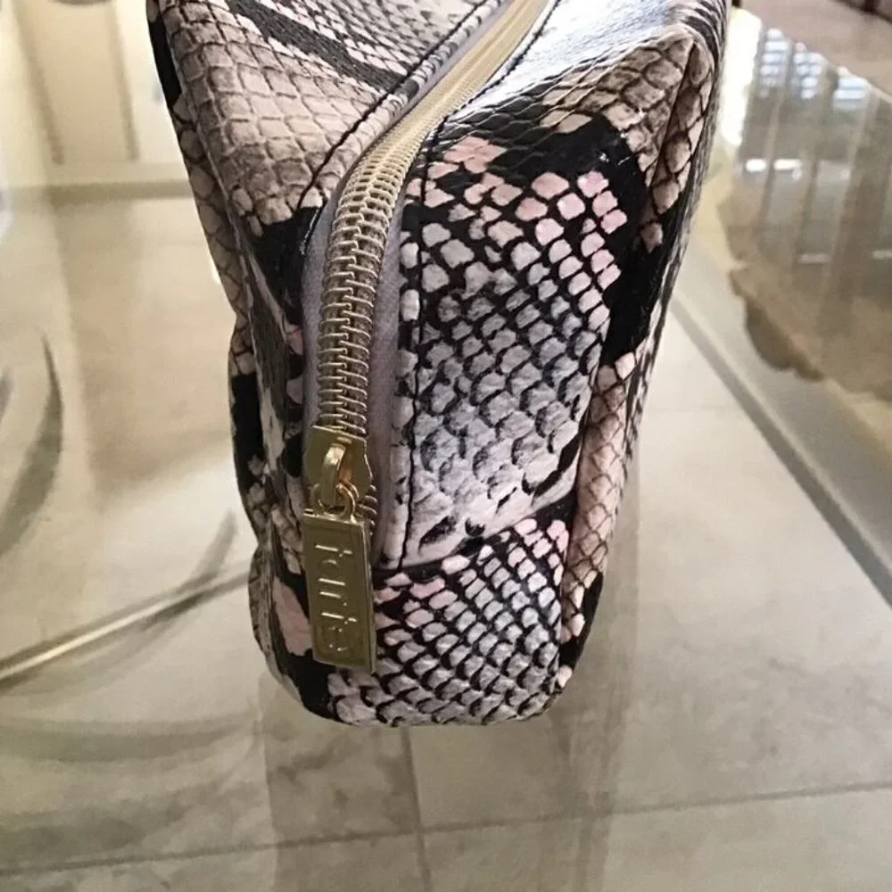 tarte Cosmetics Vegan Zippered Snakeskin Makeup Bag - BRAND NEW
